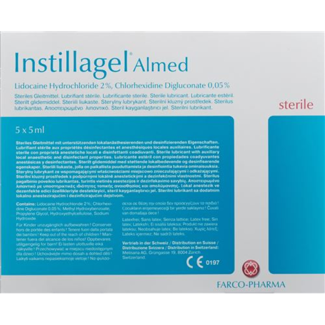 Instillagel Almed sterilné jednorazové injekčné striekačky 5 x 5 ml