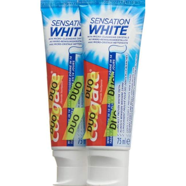 Colgate Sensation White Creme Dental Duo 2 x 75ml