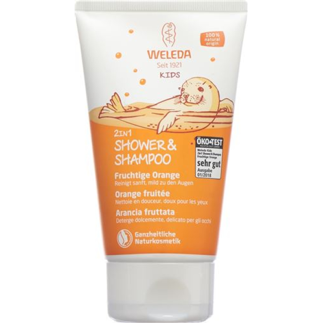 Weleda Kids 2 in 1 suihku & shampoo Fruity Orange 150 ml