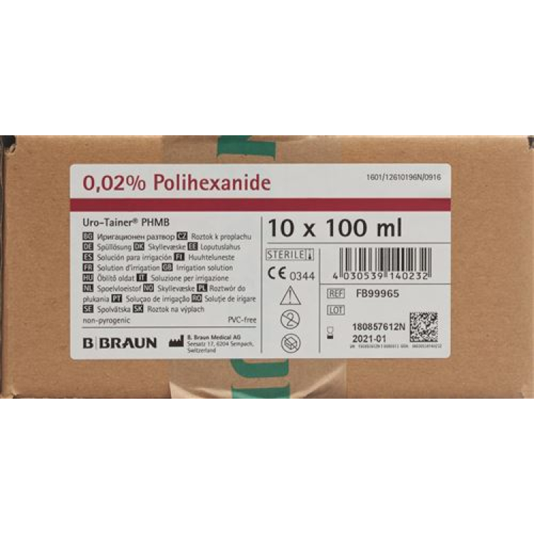 Uro-Tainer polyhexanide rinse soln 0.02% to 10 Btl 100 ml