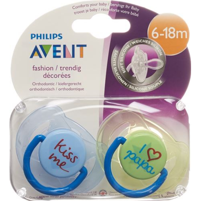 Avent Philips Soother Ilove-Kiss 6-18 Months Boy 2 pieces