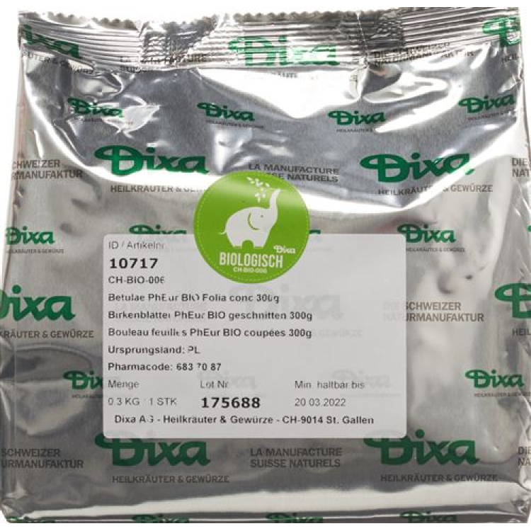 Dixa birch leaves PhEur BIO cut 300 g