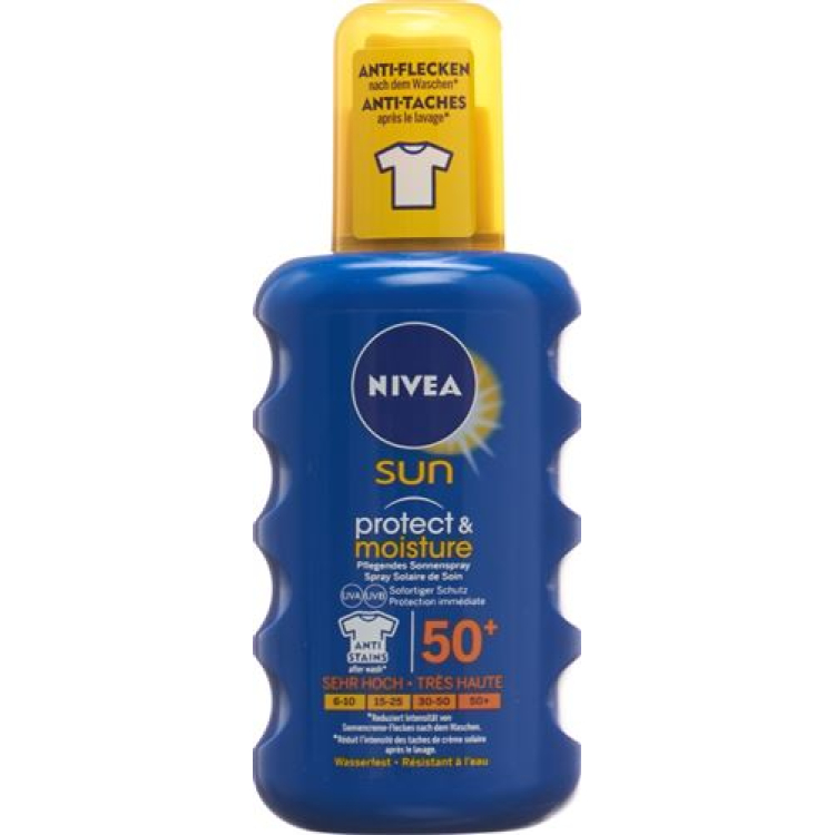 Nivea Sun Protect & Moisture maitinamasis purškiklis nuo saulės SPF 50+ 200 ml