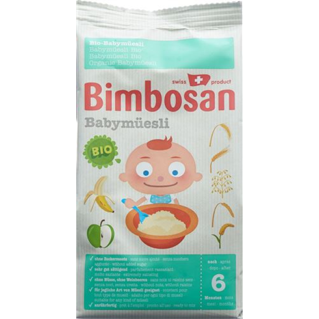 Bimbosan Organic Baby muesli sem açúcar 6 m 500 g
