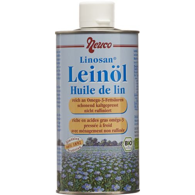 Neuco olio di semi di lino commestibile non raffinato biologico Ds 250 ml