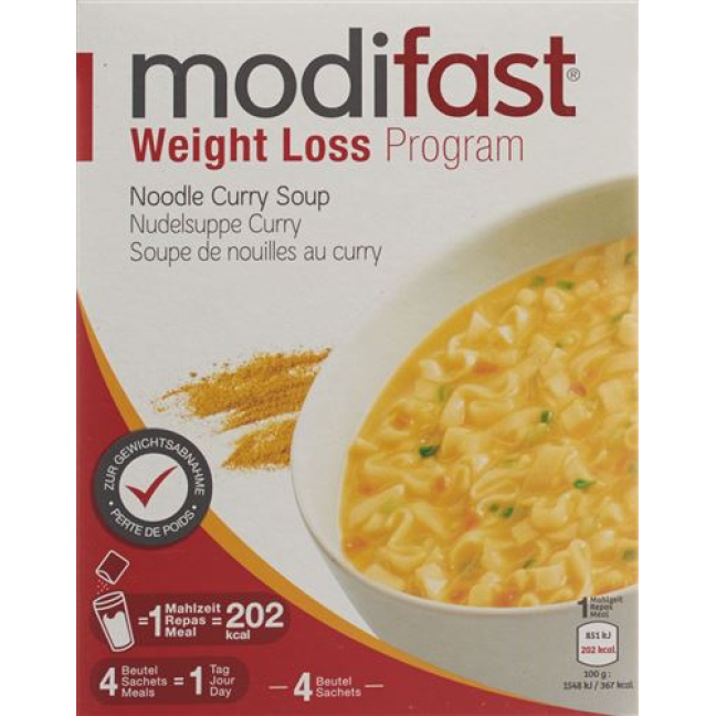 Programme Modifast Noodle Soup Curry 4 x 55 g