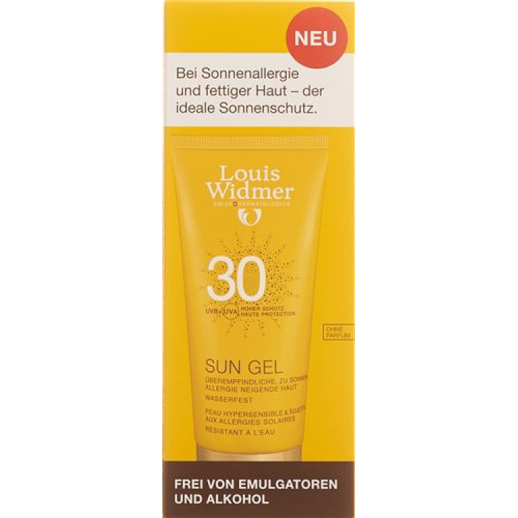 Louis Widmer Soleil Sun Gel 30 Non Parfumé 100 ml