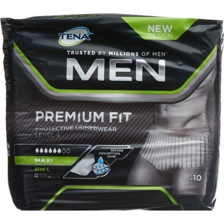 TENA Men Premium Fit Protective Underwear Level 4 L 10 stk