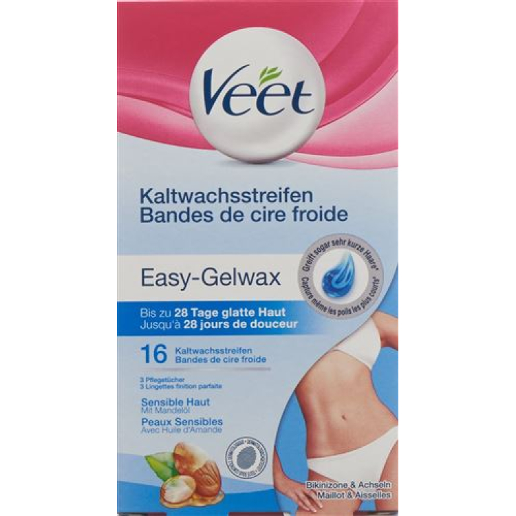 Veet trakovi s hladnim voskom za občutljiv bikini predel in pazduhe 8 x 2 kom