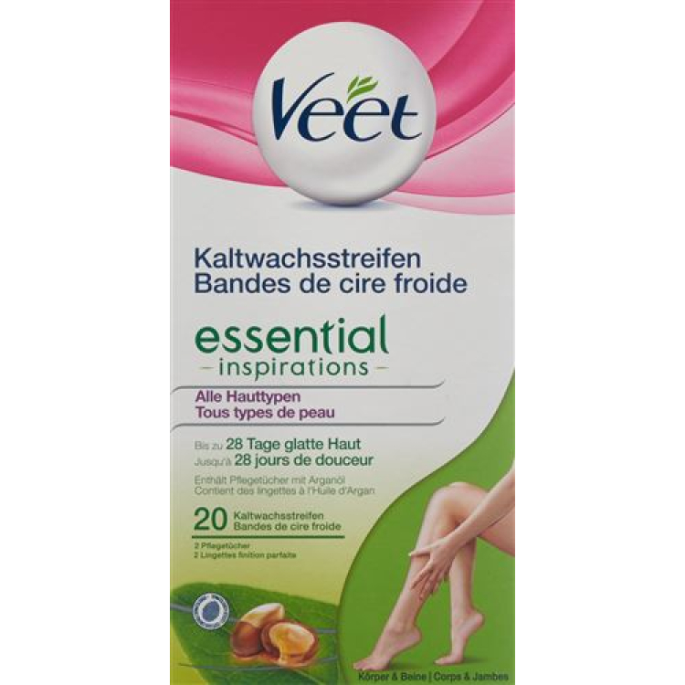 Veet Kaltwachsstreifen Beine & Körper essential 10 x 2 Stk