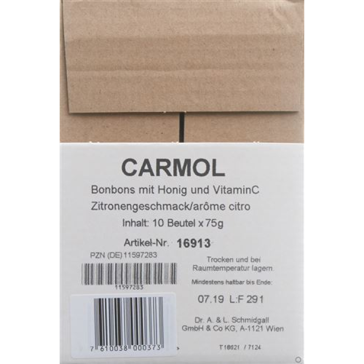 Carmol lozenges lemon Btl 75 g