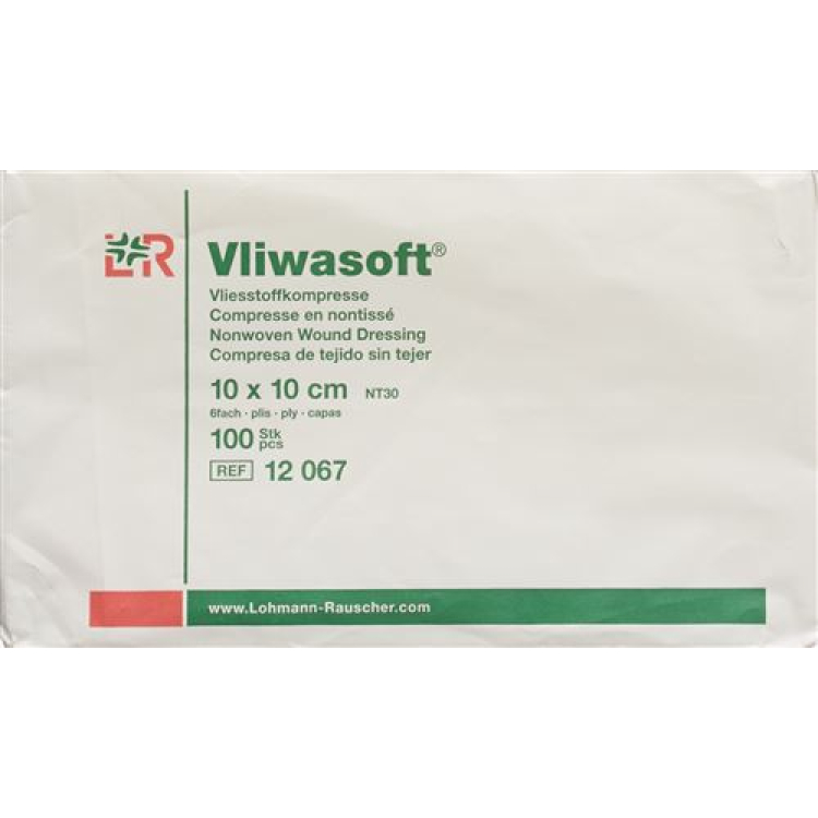 Vliwasoft non-woven bomullstoppar 10x10cm 6-lagers bag 100 st