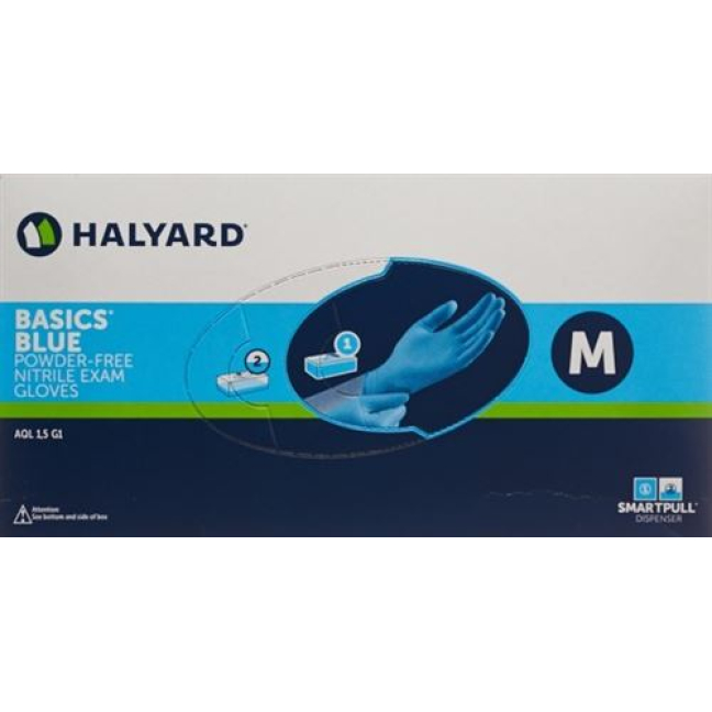 Gants d'examen HALYARD M nitrile Basic bleu 200 pcs