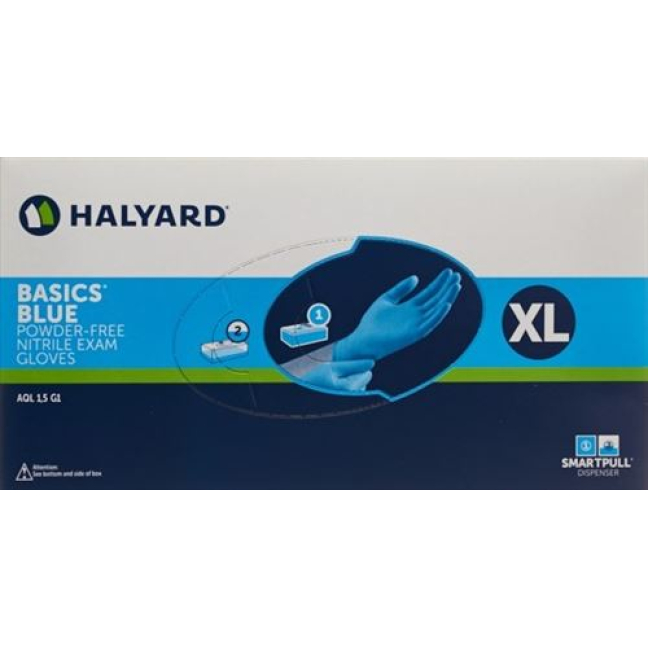 HALYARD vyšetrovacie rukavice nitrilové XL Basic modré 170 ks