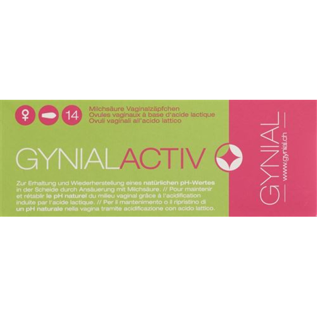 Gynial Activ लैक्टिक एसिड योनि सपोसिटरी 14 टुकड़े