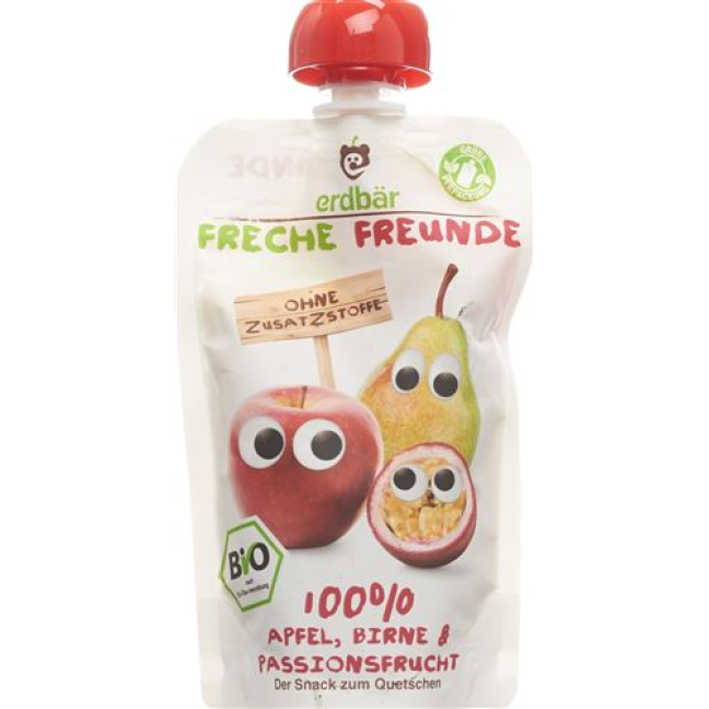 Naughty friends Quetschmus apple pear and passion fruit Battalion 200ml