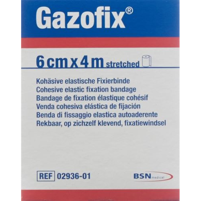Gazofix បង់រុំស្អិត 6cmx4m គ្មានពណ៌ស្បែក