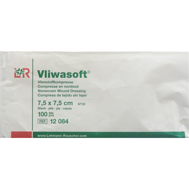 Vliwasoft مسحات غير منسوجة 7.5x7.5 سم 6 طبقات كيس 100 قطعة