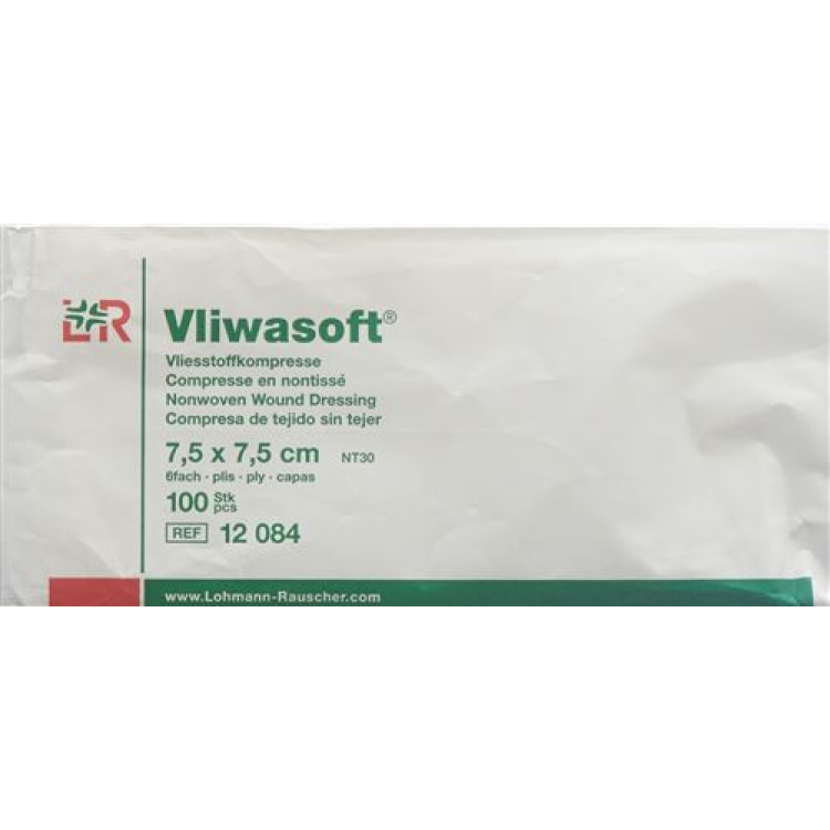 Vliwasoft toxunmamış tamponlar 7,5x7,5 sm 6 qatlı çanta 100 ədəd