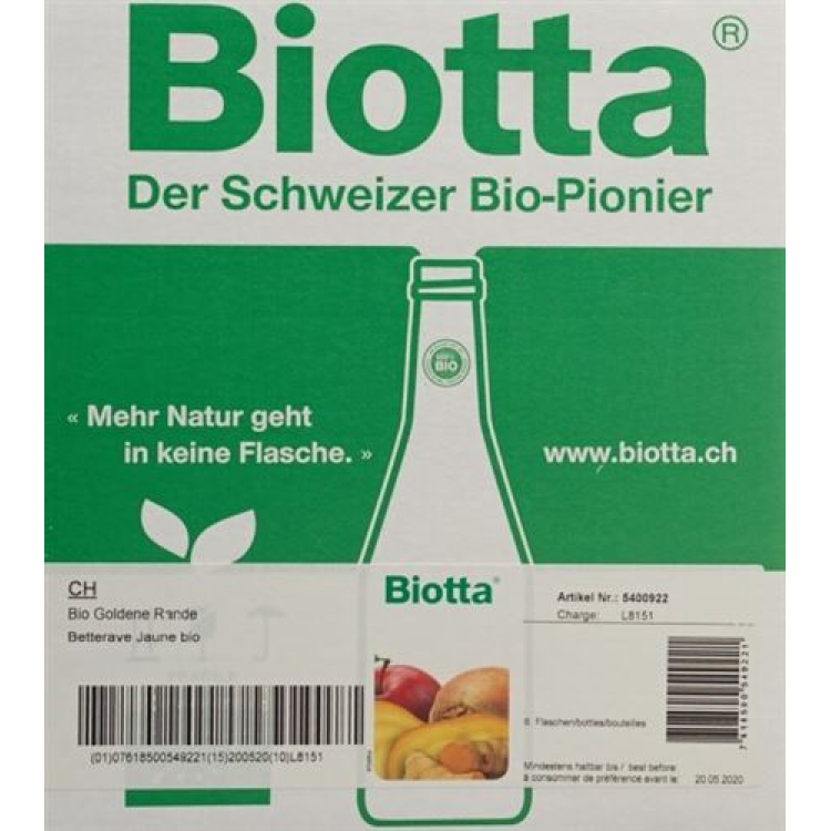 Biotta Bio Golden edge 6 Fl 5 dl