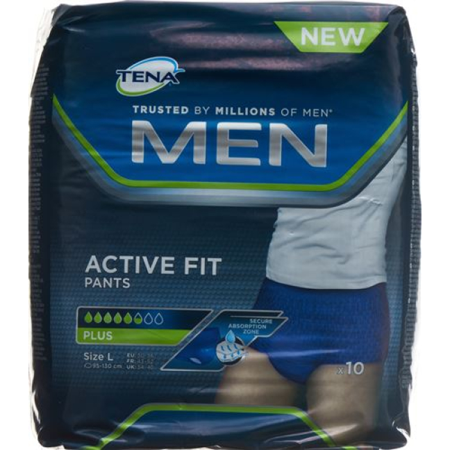 Calça masculina TENA Active Fit L 10 unid.
