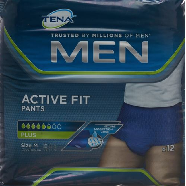 Calça masculina TENA Active Fit M 12 unid.