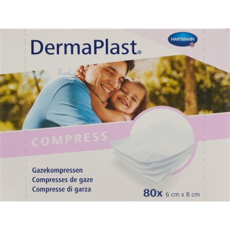 Dermaplast Gazekompresse 6x8cm steril 80 Stk