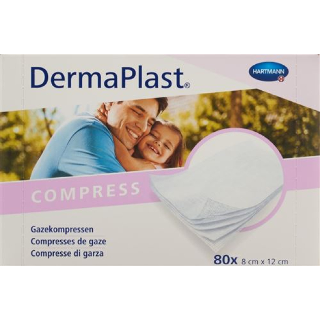 Dermaplast Gauze Compress Sterile 8x12cm 80 pcs