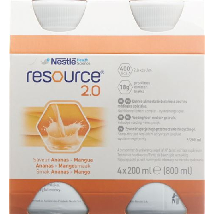 Resource 2.0 Mango Pineapple 24 x 200 ml