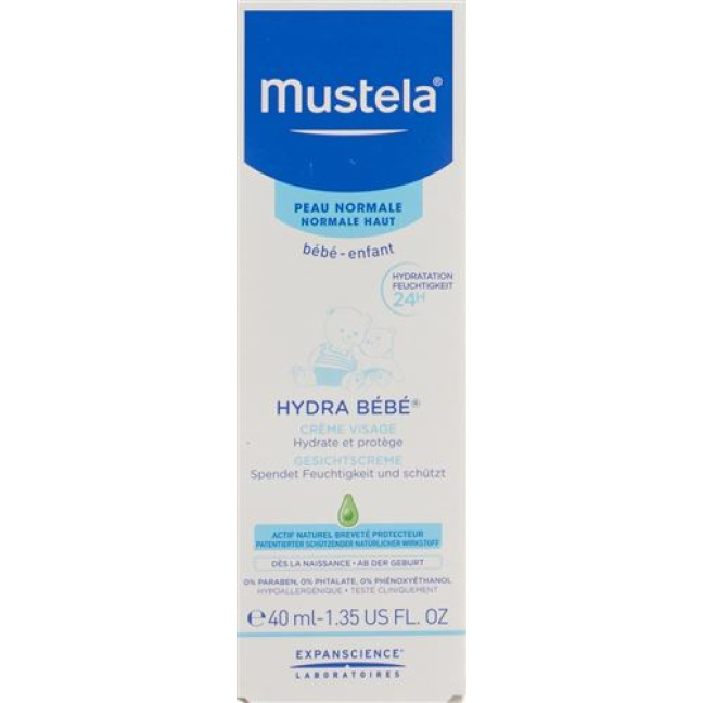 Mustela Hydra Bébé face cream normal skin Tb 40 ml