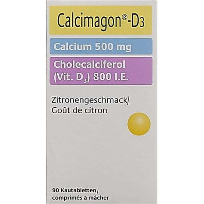 Calcimagon D3 Kautabl 500/800 citron Ds 90 pcs