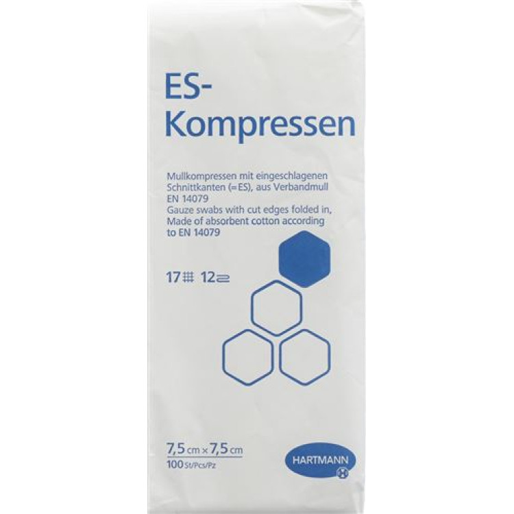 Hartmann ES kompres 12x 7.5x7.5cm Btl 100 pcs