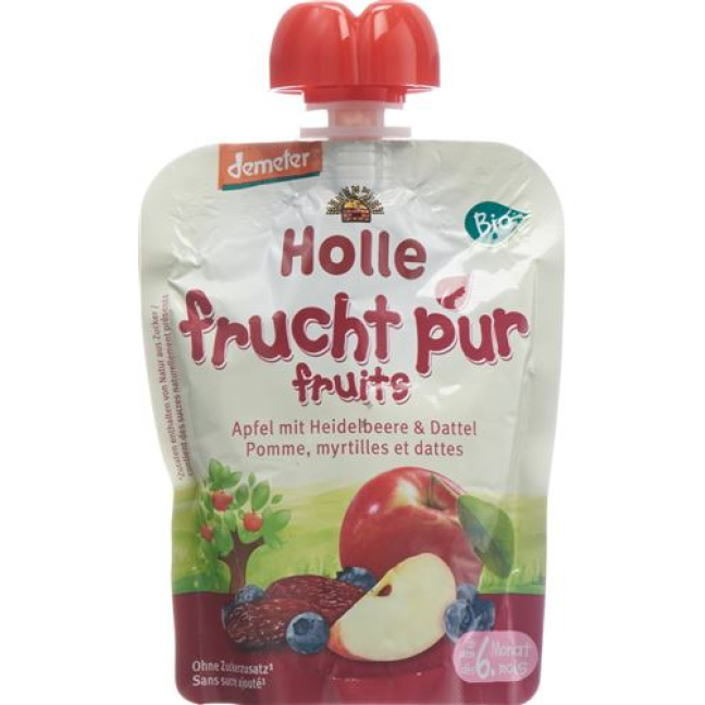 Holle Pouchy apple & blueberry date with 90 g