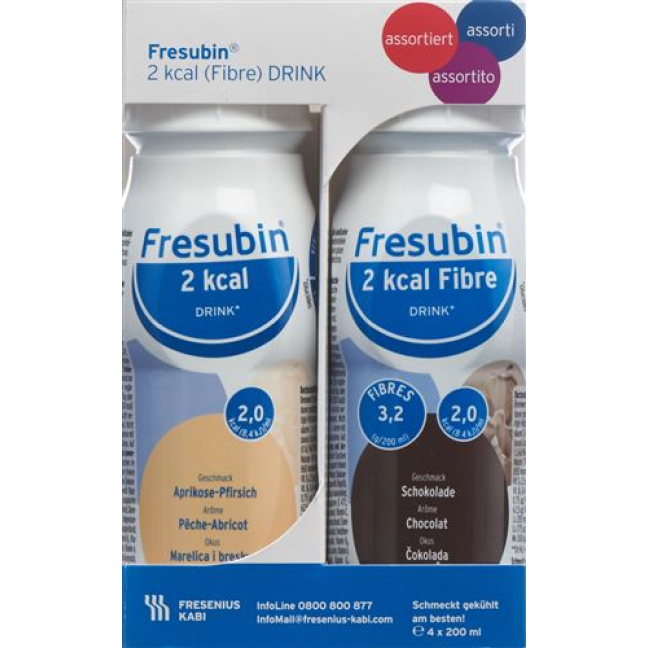 Fresubin 2 kcal Fiber DRINK assorti 4 Fl 200 ml