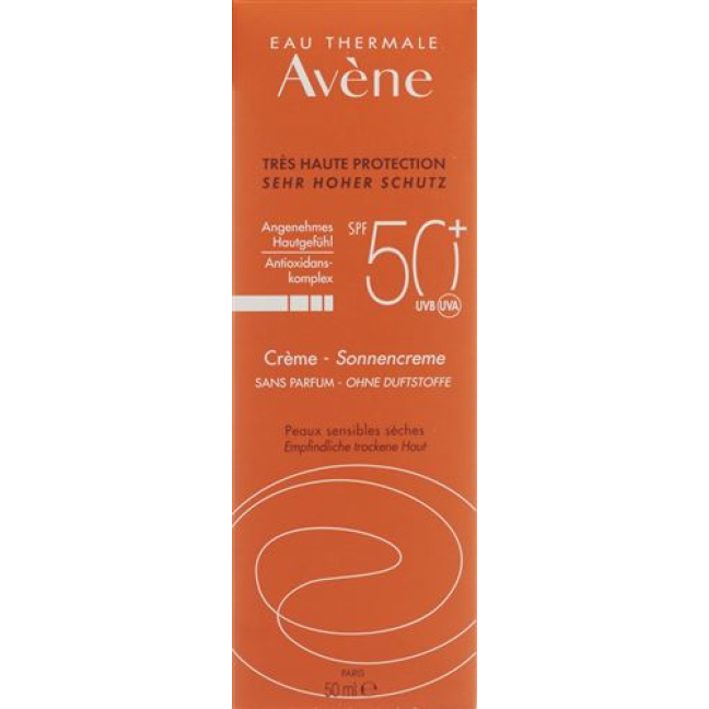 Avene Sun слънцезащитен крем без парфюм SPF50 + 50 мл