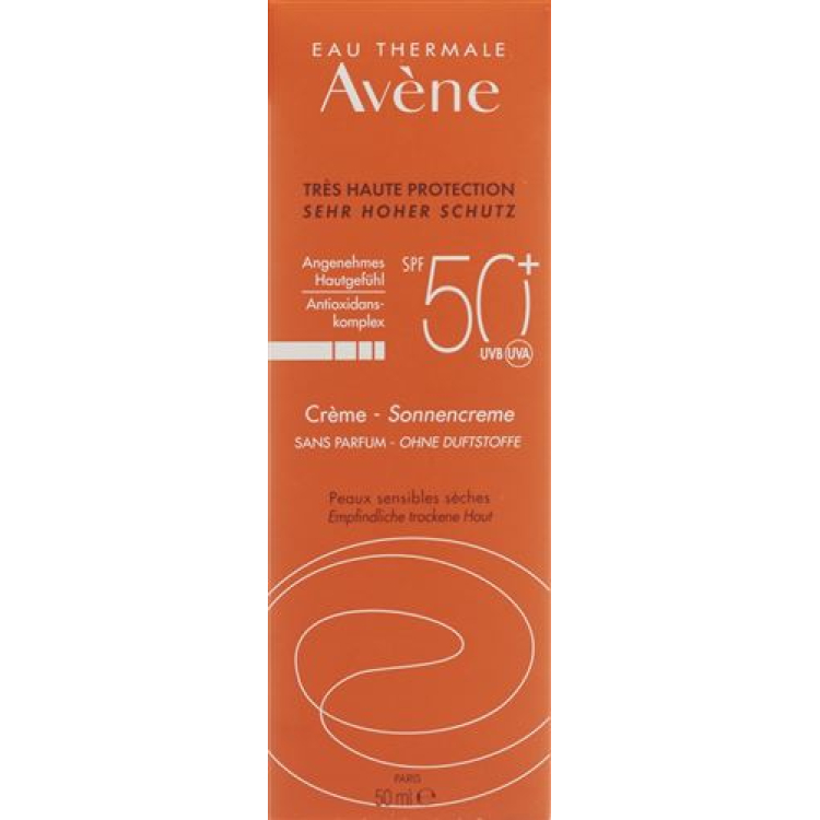 Արևապաշտպան Avene Sun առանց օծանելիքի SPF50 + 50 մլ