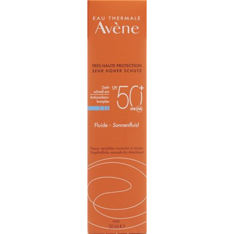 Avene Sun 防晒液 SPF50 + 50 毫升