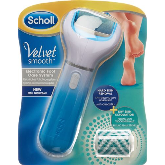 Scholl Velvet Smooth elektrisch pedicure systeem blauw