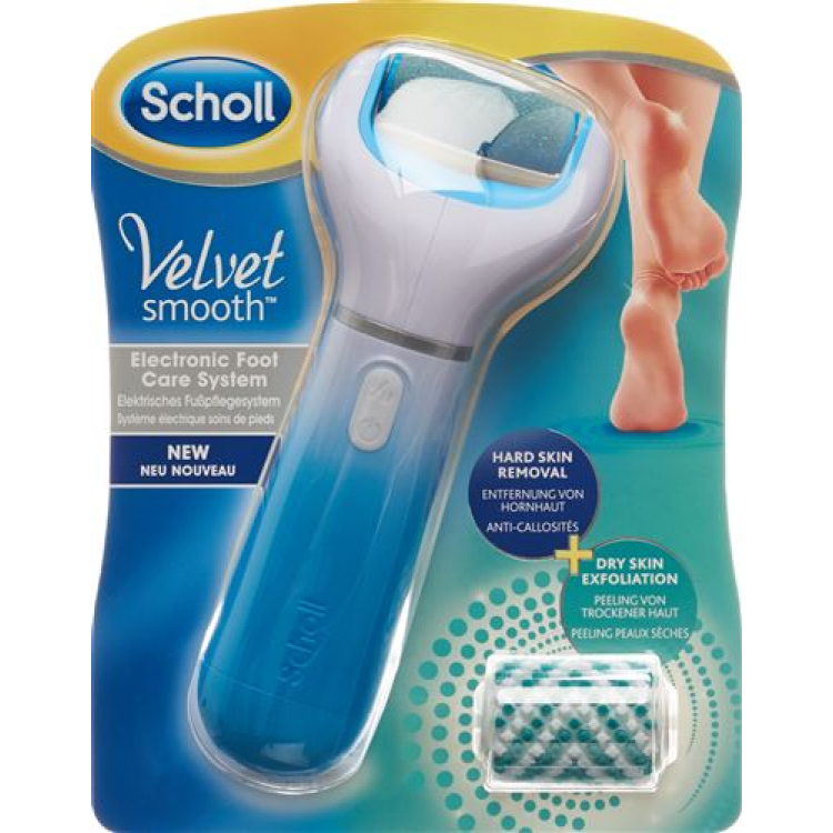 Scholl Velvet Smooth električni sustav za pedikuru plavi