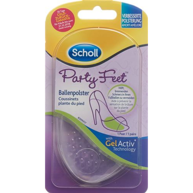 Scholl Party Feet כרית כדור 1 זוג