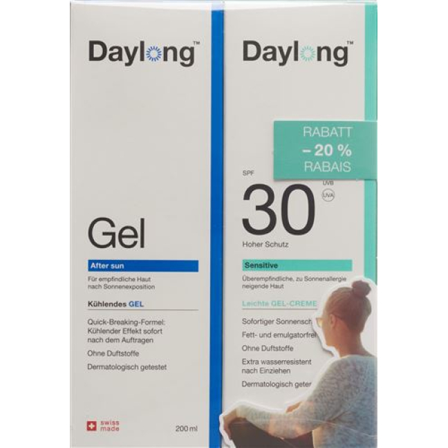 Daylong Sensitive Gel-Cream SPF30 & After sun Gel 2x200ml -2