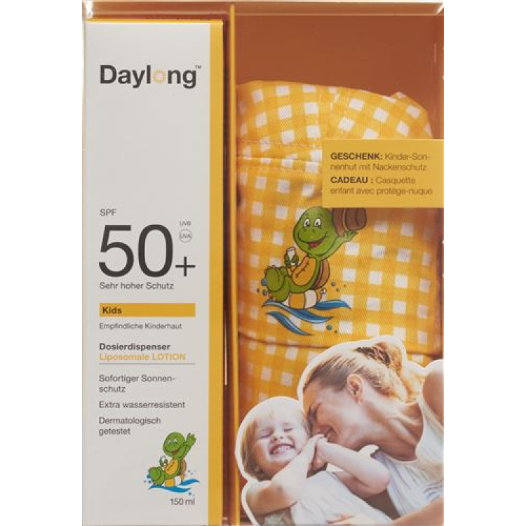 Daylong Kids SPF50+ mit Sonnenhut Disp 150 ml