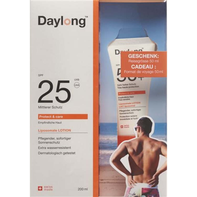 Daylong Protect & Care Lotion SPF25 200ml & Travel size 50+ 50ml