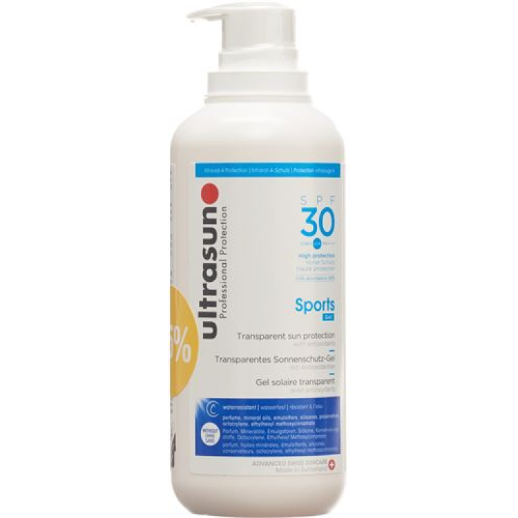 Ultrasun Sports gelis SPF 30 -25% Disp 400 ml