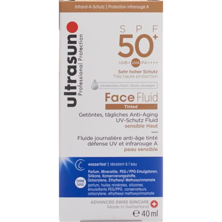 Ultrasun Face Fluid SPF50 + Toned HONEY Fl 40 ml