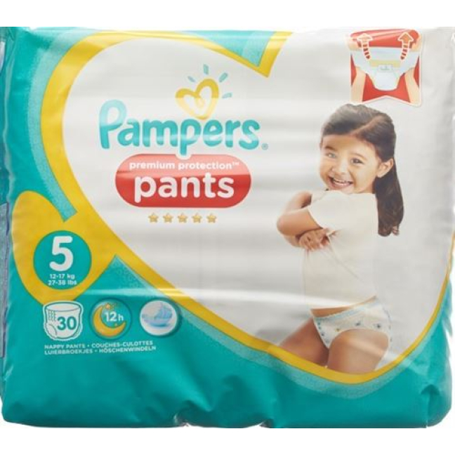 Pampers Premium Protection Pants Gr5 12-17kg Junior Saver Pack 30 pcs