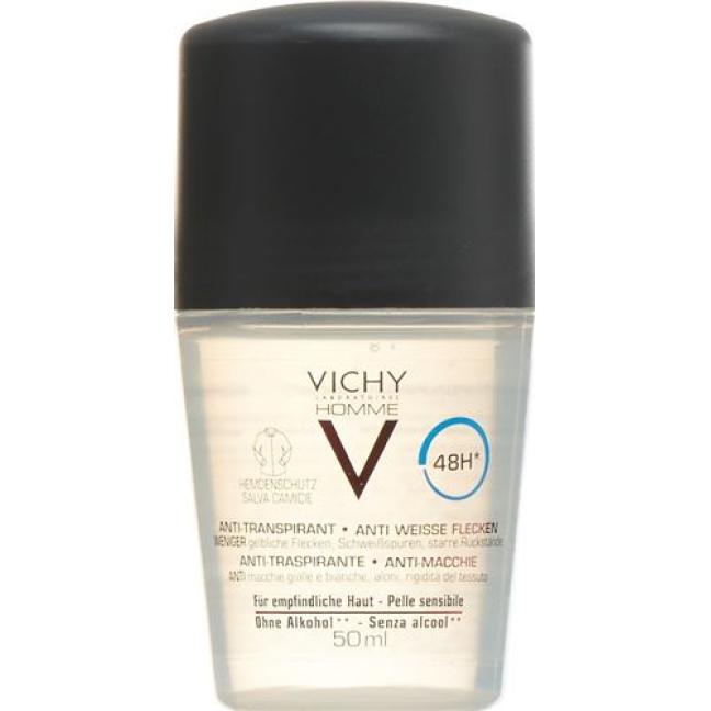 Vichy Homme Dezodorant przeciw plamom 48h w kulce 50 ml