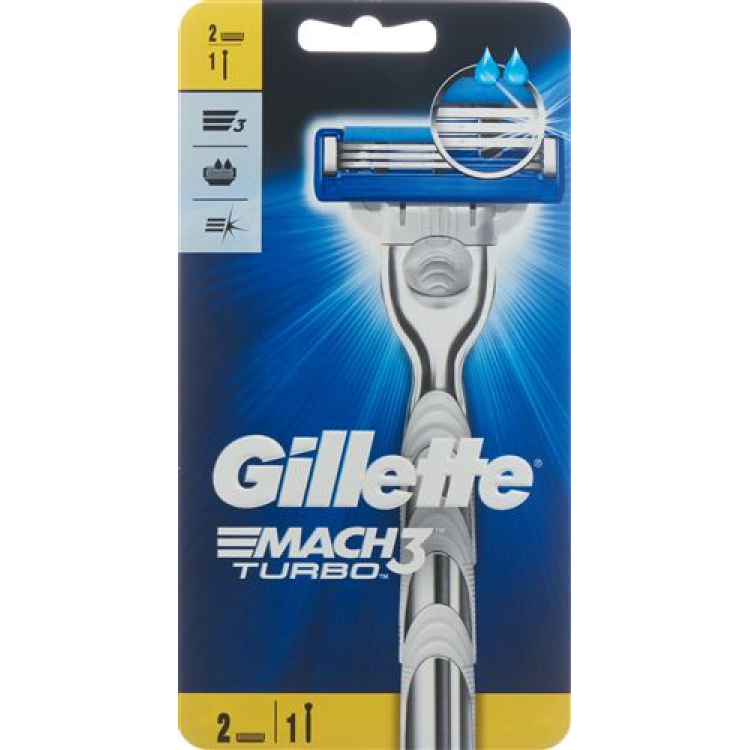 Gillette Mach3 Turbo razor with 2 blades