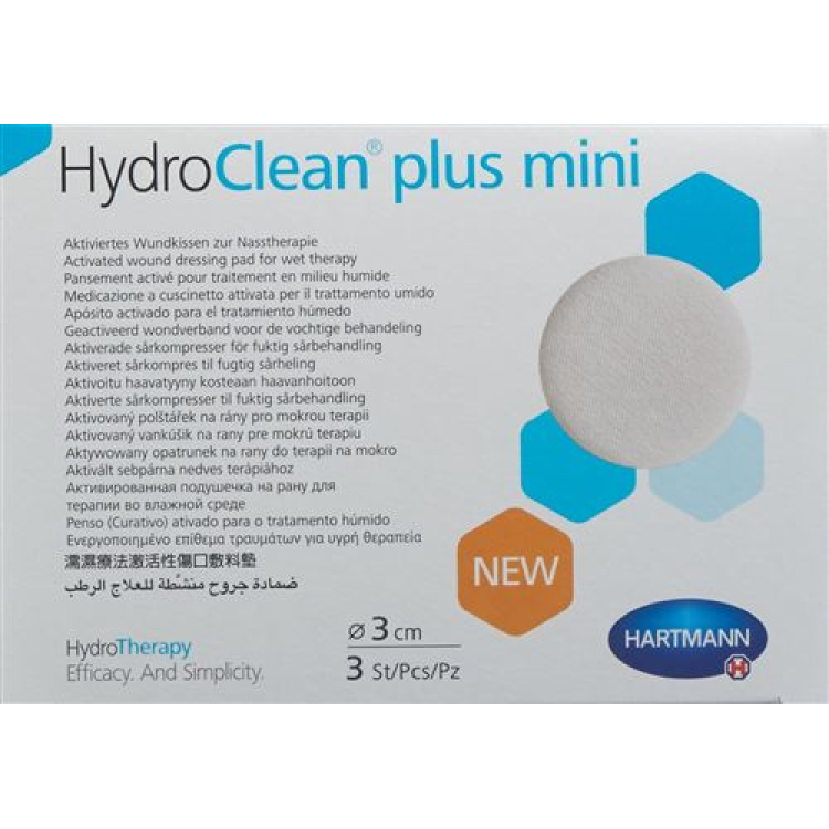 Hydroclean plus wound pad 3cm round mini 3 pcs