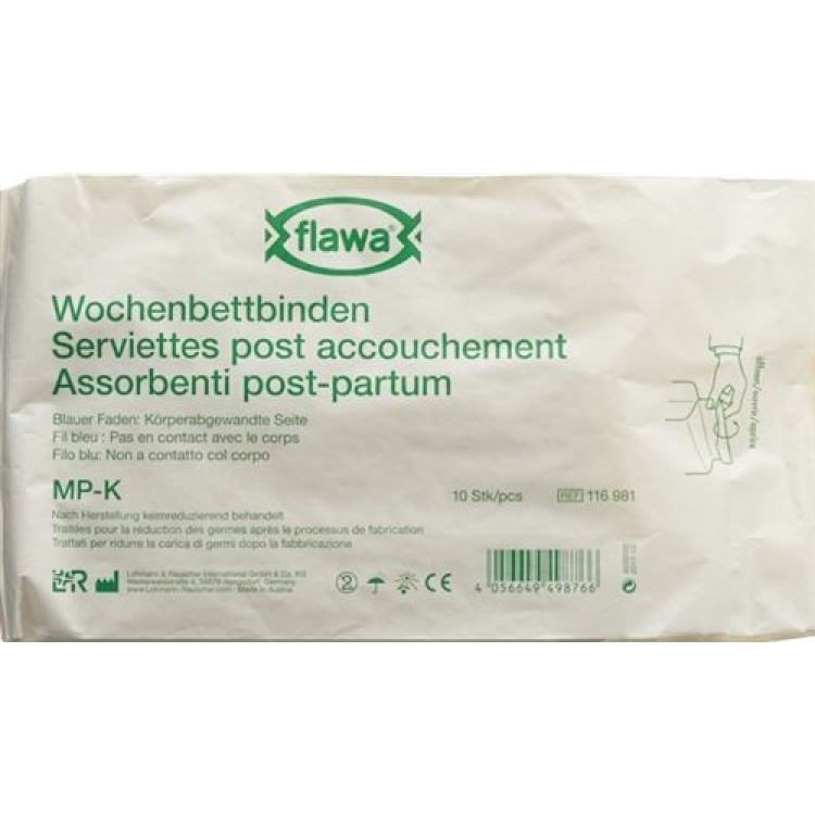 Flawa postpartum binding MP-K bakteriedræbende behandlet Btl 10 stk